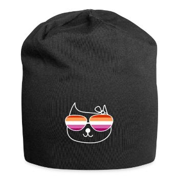 Homo Katze Kätzchen Lesbisch lesbische Katze - Jersey-Beanie - Schwarz - Vorne