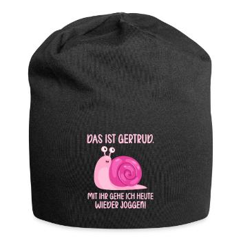 Das ist Gertrud mit ihr gehe ich joggen lustiges - Jersey-Beanie - Schwarz - Vorne