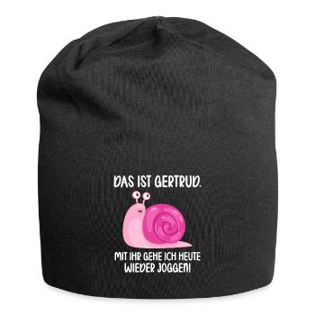 Das ist Gertrud mit ihr gehe ich joggen lustiges - Jersey-Beanie - Schwarz - Vorne