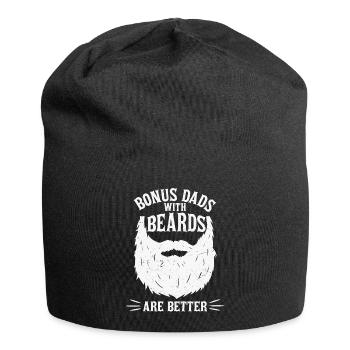 Mens Bonus Dads With Beards Are Better Gift - Jersey Beanie - black - Front