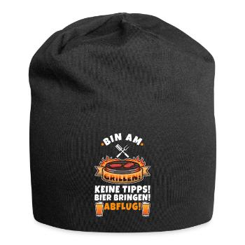 Herren Grill & Barbecue Spruch BBQ Bin Am Grillen - Jersey-Beanie - Schwarz - Vorne