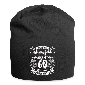 60 Geburtstag Frau Lustig - Jersey-Beanie - Schwarz - Vorne