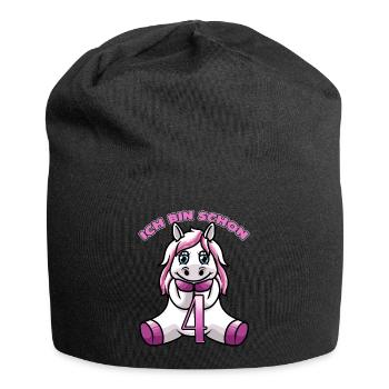 4. Geburtstag mit Einhorn - Jersey-Beanie - Schwarz - Vorne
