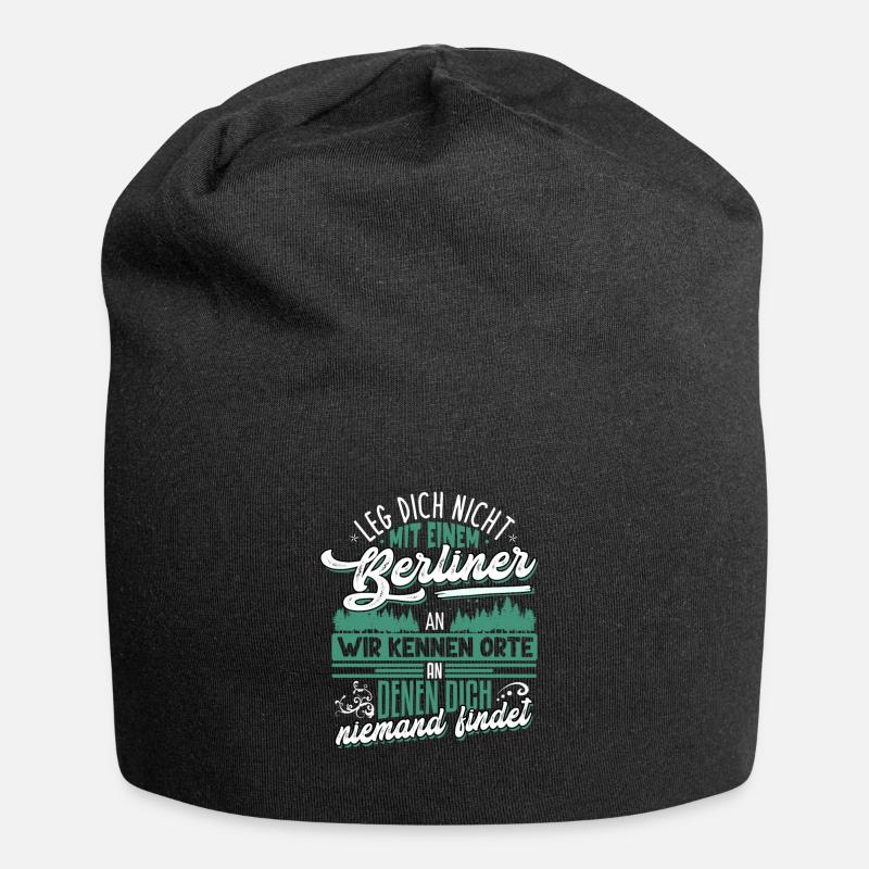 Leg dich nicht mit Berliner an - Jersey-Beanie - Schwarz