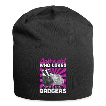 Just a girl who loves honey badger saying - Jersey Beanie - black - Front