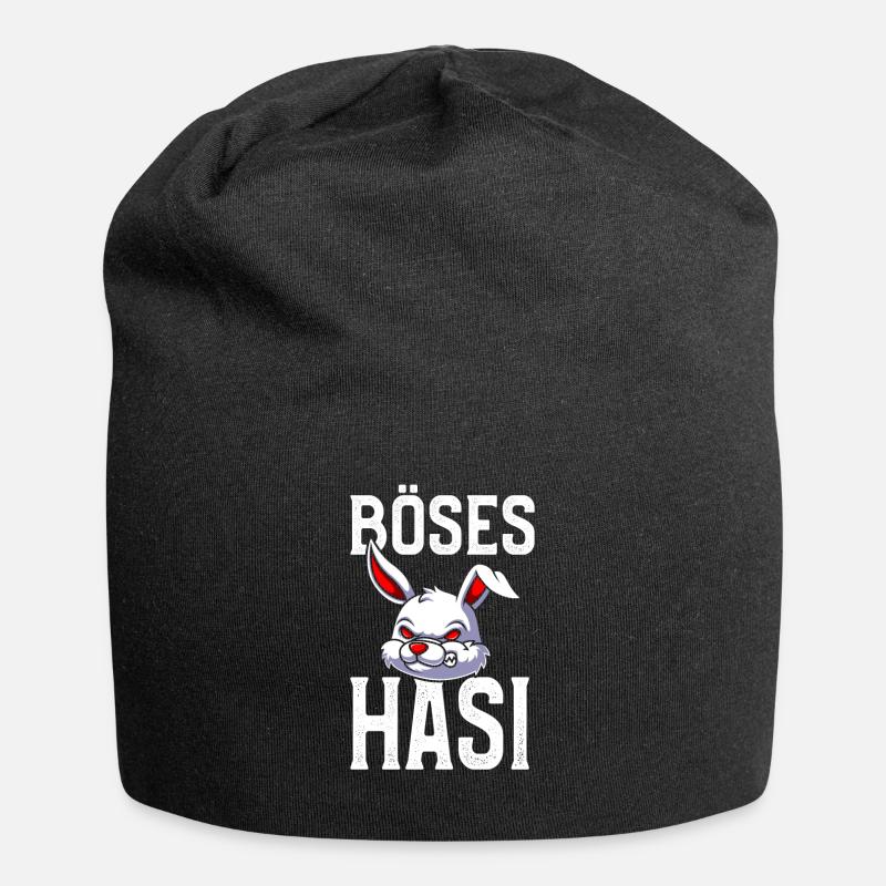 Böses Hasi - Jersey-Beanie - Schwarz