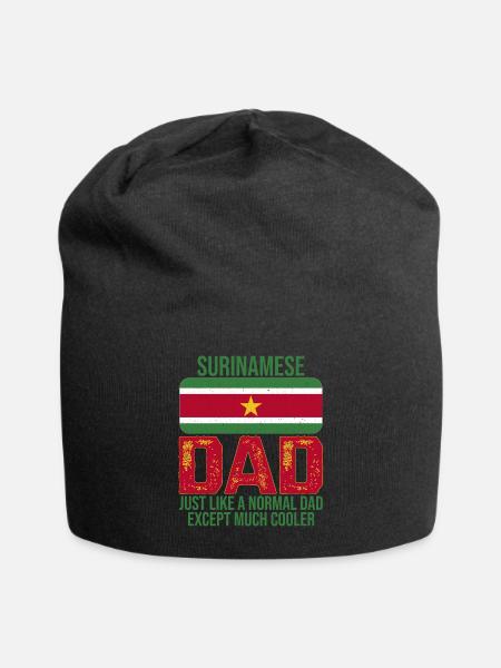 Surinaamse Vader Surinaamse vlag voor Vaderdag - Jersey-Beanie - zwart
