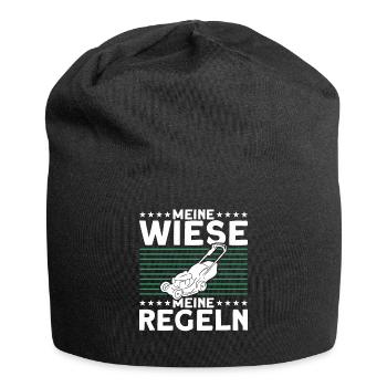 Wiese Rasen Rasenmäher - Jersey-Beanie - Schwarz - Vorne