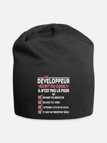 Un Développeur Écrit du Code Cadeau - Bonnet en jersey - noir