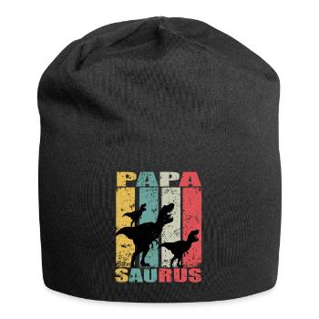 Papasaurus dinosaure Dino Jumeaux Papa Saurus - Bonnet en jersey - noir - Devant