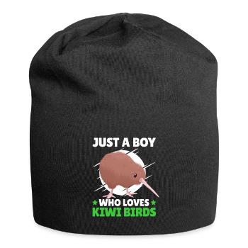 Junge der Kiwi Vogel liebt Schnepfenstrauß Spruch - Jersey-Beanie - Schwarz - Vorne