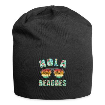 Hola Beaches Top Retro Summer Beach Sunglasses - Jersey Beanie - black - Front