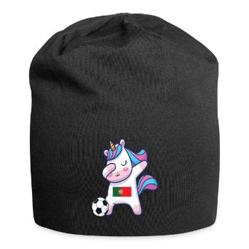 Dabbing Licorne Football Portugal - Bonnet en jersey - noir - Devant