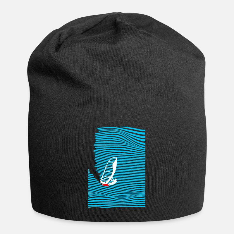 Windsurfer Windsurfen Welle - Jersey-Beanie - Schwarz