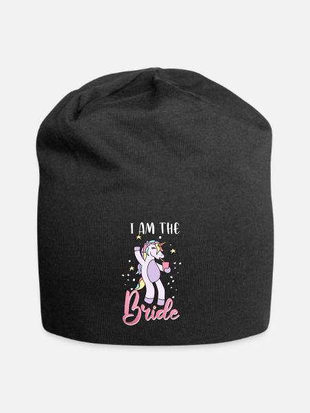 I'm the bride unicorn motif bachelorette - Jersey Beanie - black