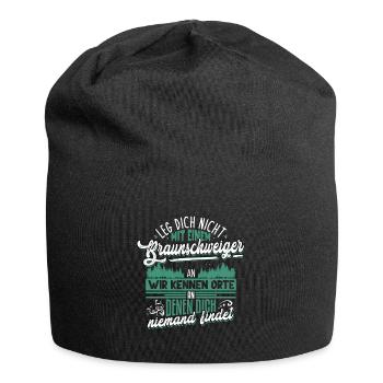 Leg dich nicht mit Braunschweiger an - Jersey-Beanie - Schwarz - Vorne
