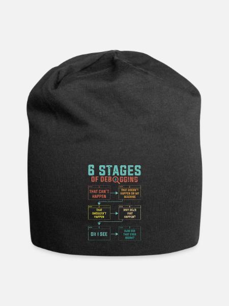 Programmierer 6 Stages of debugging - Jersey-Beanie - Schwarz