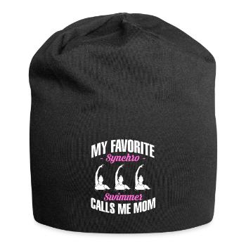 My Favorite Synchro Swimmer Calls Me Mom - Jersey Beanie - black - Front