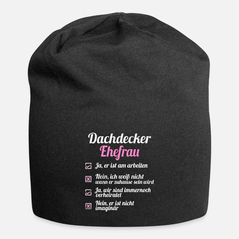 Dachdecker Tshirt Zunft Dachspengler Handwerk Dach - Jersey-Beanie - Schwarz