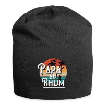 papa au rhum idée cadeau citation humour - Bonnet en jersey - noir - Devant
