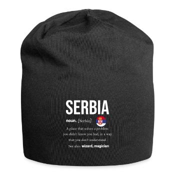 Drapeau de la Serbie Balkans Yougoslavie Srbija Cadeau - Bonnet en jersey - noir - Devant