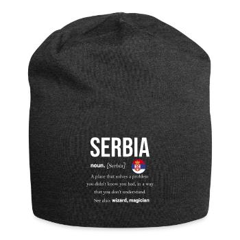 Drapeau de la Serbie Balkans Yougoslavie Srbija Cadeau - Bonnet en jersey - charbon - Devant