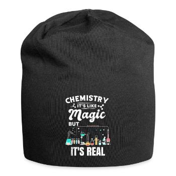 Chemistry gift chemist science molecule atom - Jersey Beanie - black - Front