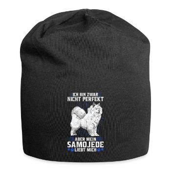 Mein Samojede liebt mich Schlittenhund Spruch - Jersey-Beanie - Schwarz - Vorne