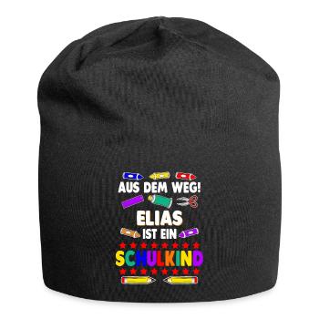 Schulkind Schüler Elias Einschulung Schule - Jersey-Beanie - Schwarz - Vorne