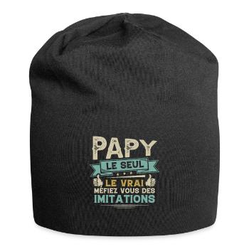 Papy Le Seul Le Vrai Cadeau Grand Père Humour - Bonnet en jersey - noir - Devant