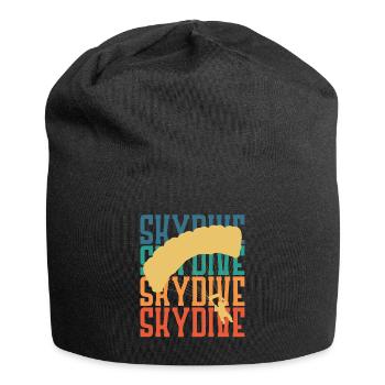 Skydive Fallschirm Fallschirmspringer Retro - Jersey-Beanie - Schwarz - Vorne