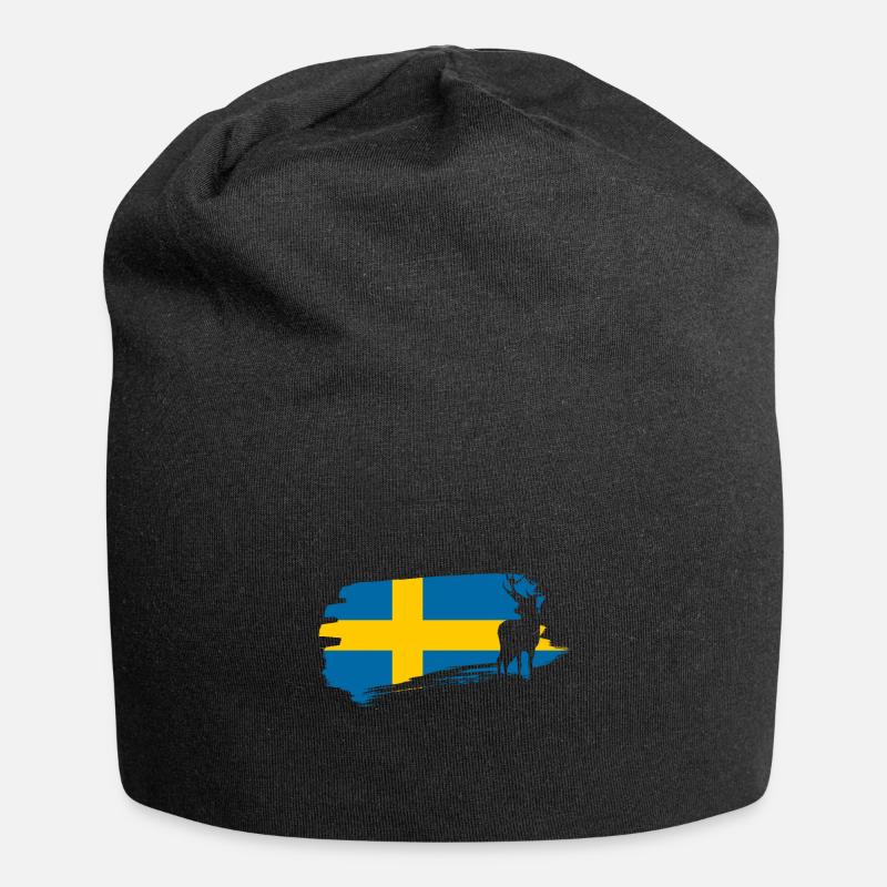 Schweden - Jersey-Beanie - Schwarz