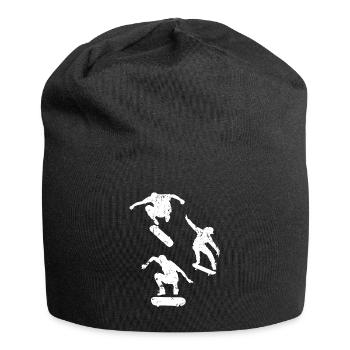 Skateboard Skateboarder Skater - Skatepark Skaten - Jersey-Beanie - Schwarz - Vorne