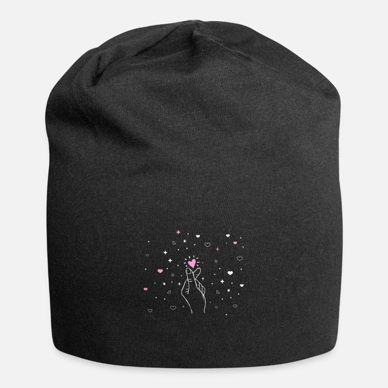 K-Pop - Jersey-Beanie - Schwarz