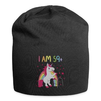 60 years unicorn I am 59+ 60th birthday - Jersey Beanie - black - Front