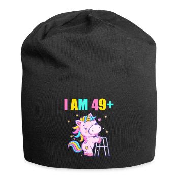 50 ans de licorne J’ai 49 ans+ 50 ans - Bonnet en jersey - noir - Devant