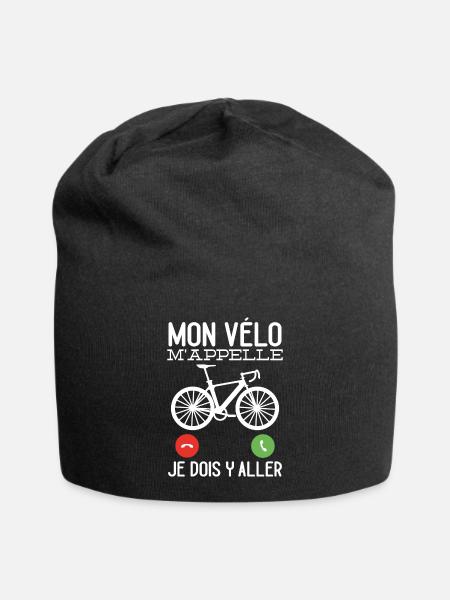 Mon Vélo M'appelle Cadeau Cycliste Humour - Bonnet en jersey - noir