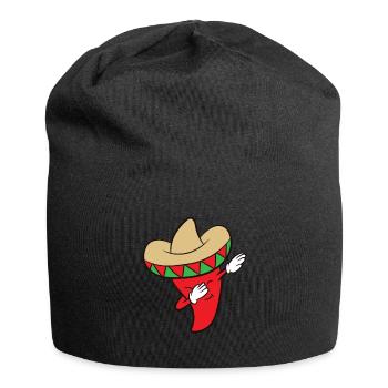 Chili Dabbing Lustiges Chili - Jersey-Beanie - Schwarz - Vorne