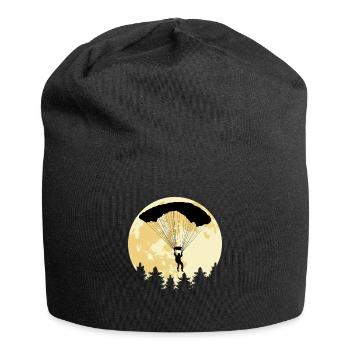 Fallschirmspringer Vollmond Skydiving Logo - Jersey-Beanie - Schwarz - Vorne