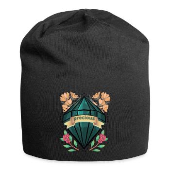 Precious Floral Gemstone - Jersey Beanie - black - Front