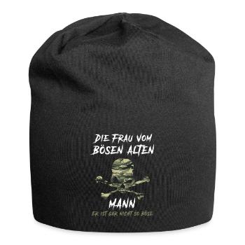 Die Frau vom bösen alten Mann - Jersey-Beanie - Schwarz - Vorne