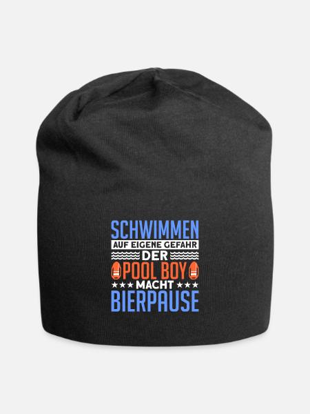 Schwimmen Poolboy Bademeister - Jersey-Beanie - Schwarz