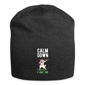 Ziegen Calm Down I Goat This - Jersey-Beanie - Anthrazit - Vorne