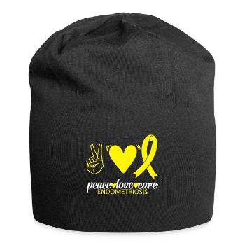 Endometriosis Awareness Peace Love Cure Survivor - Jersey Beanie - black - Front