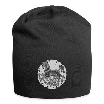 Odins Pferd Sleipnir ein cooles Wikinger Design - Jersey-Beanie - Schwarz - Vorne