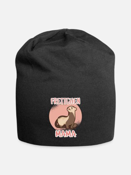 Frettchen Mama Haustier Frettchen - Jersey-Beanie - Schwarz