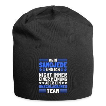 Mein Samojede und Ich Schlittenhund Samojeden - Jersey-Beanie - Schwarz - Vorne