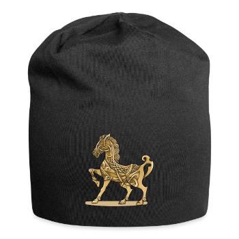Keltischer Knoten Pferd Runen Verzierung Geschenk - Jersey-Beanie - Schwarz - Vorne