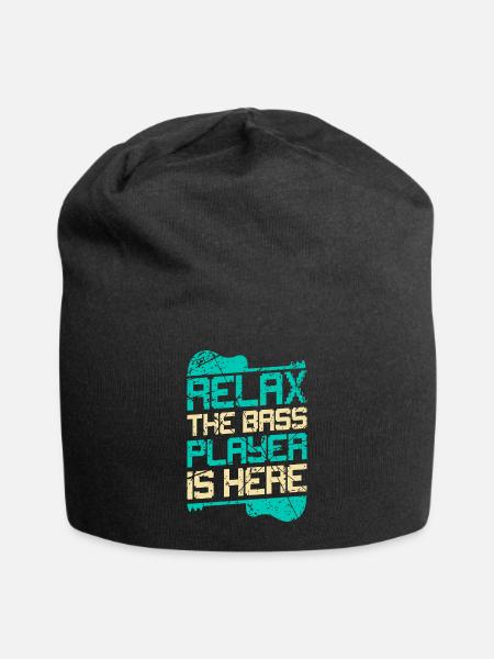 Bass Gitarrist Bassist Bass Spieler - Jersey-Beanie - Schwarz