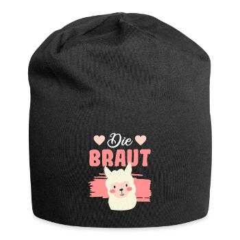 Die Braut Junggesellinnenabschied JGA Hochzeit - Jersey-Beanie - Schwarz - Vorne